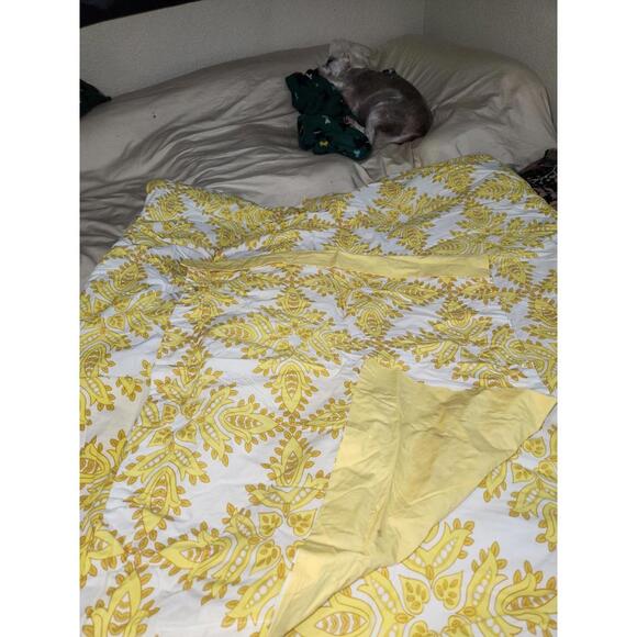 3 Piece, Queen Comforter ,Boho, Cabin, Country,Yellow, Floral - 100% Soft Cotton - Picture 6 of 13